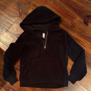 Cozy Black Sherpa Quarter Zip